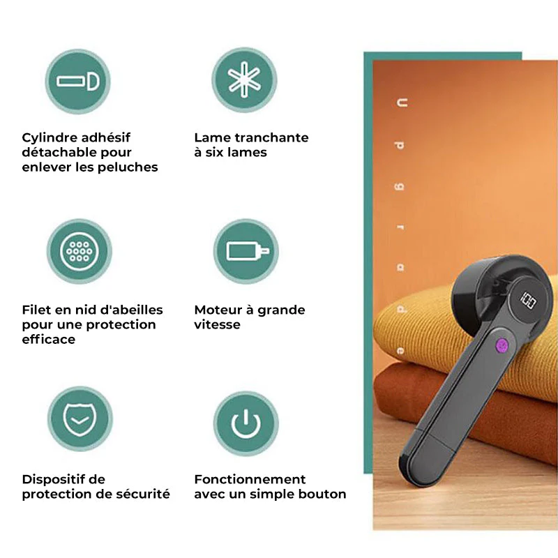 Recommandation de haute qualité 🤩 Éliminateur de peluches électrique 2 en 1 - Image 11