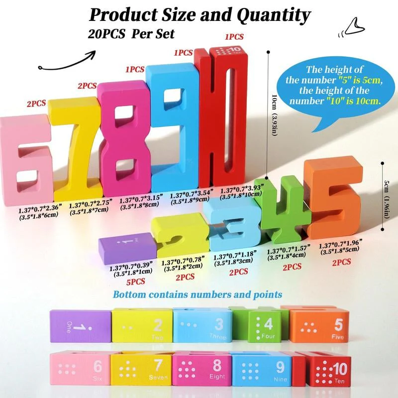 đ„Nouveaux produits phares 2025 - 50 % de rĂ©ductionđ„Blocs de nombres en bois inspirĂ©s de Montessori - LibĂ©rez le potentiel de votre enfant ! - Image 6