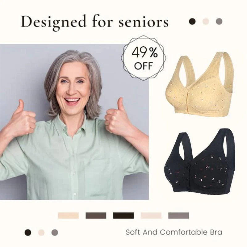 🔥Grande vente - Achetez 2 obtenez 1 gratuit🔥Soutien-gorge en coton à fermeture frontale Design for Senior - Image 4