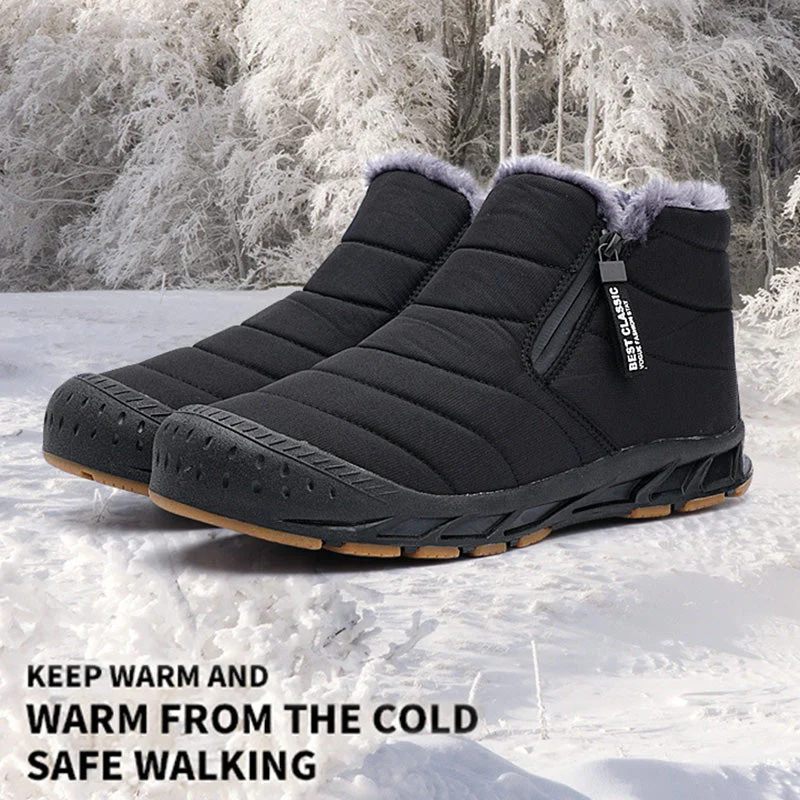Warme, wasserdichte Outdoor-Schneestiefel mit Kunstfellfutter für den Winter - Image 6
