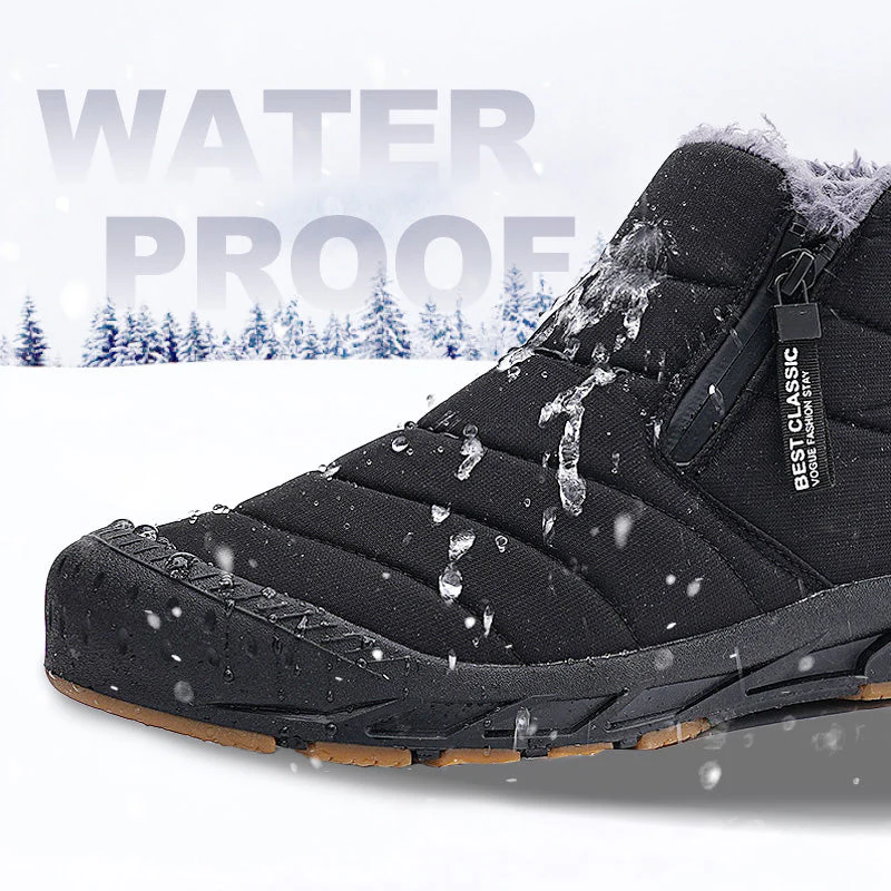 Warme, wasserdichte Outdoor-Schneestiefel mit Kunstfellfutter für den Winter - Image 7