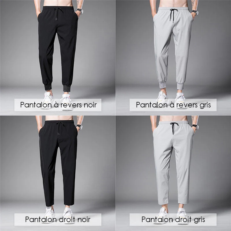 Pantalon d'homme décontracté en soie de glace (essentiels pour l'été) - Image 8