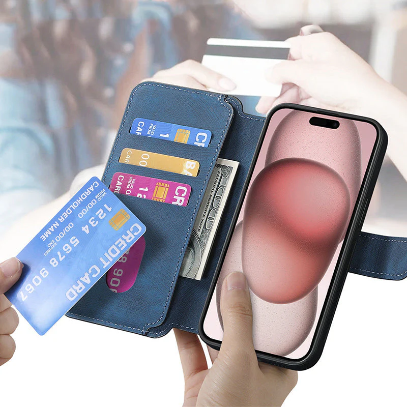 【Pour iPhone】Étui portefeuille en cuir pour téléphone - Étui magnétique détachable 3 en 1✨Offre une protection à 360°✨ - Image 4