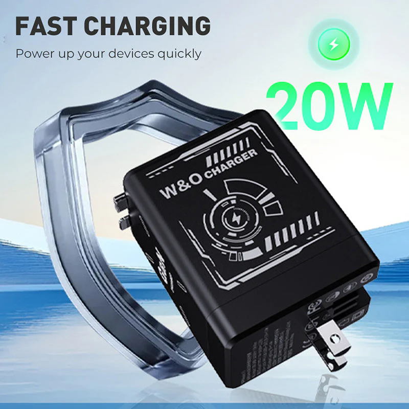 Chargeur mural rétractable avec deux câbles - Image 3