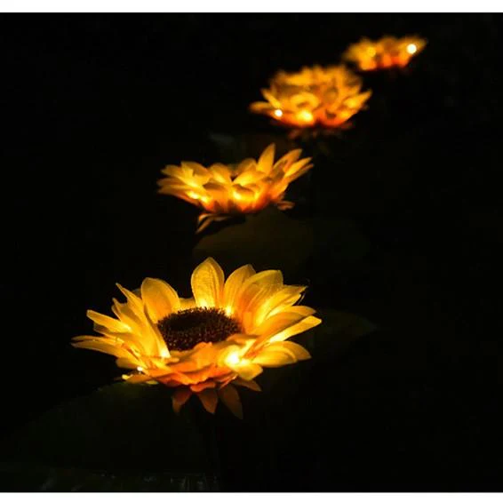 đ»Lampes solaires de jardin Ă©tanches en forme de tournesolâïž - Image 6