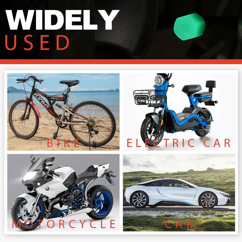 Bouchons de valve de pneu de voiture fluorescents universels 4pcs - Image 6