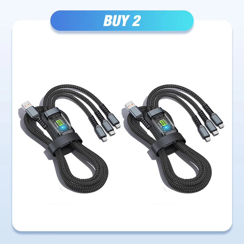 Chargement super rapide 100w, câble de données transparent 3-en-1 - Image 10