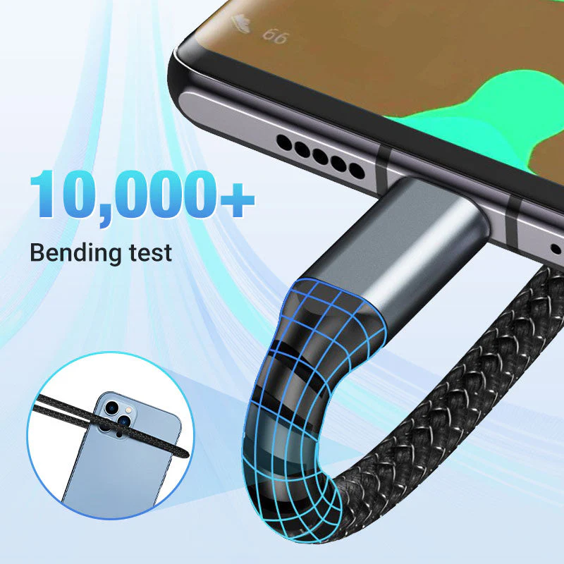 Chargement super rapide 100w, câble de données transparent 3-en-1 - Image 6